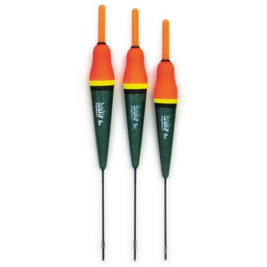 Knicklichtpose – oranger Kopf & dunkelgrüner Körper – 4g, 5g & 6g – leuchtstark & stabil