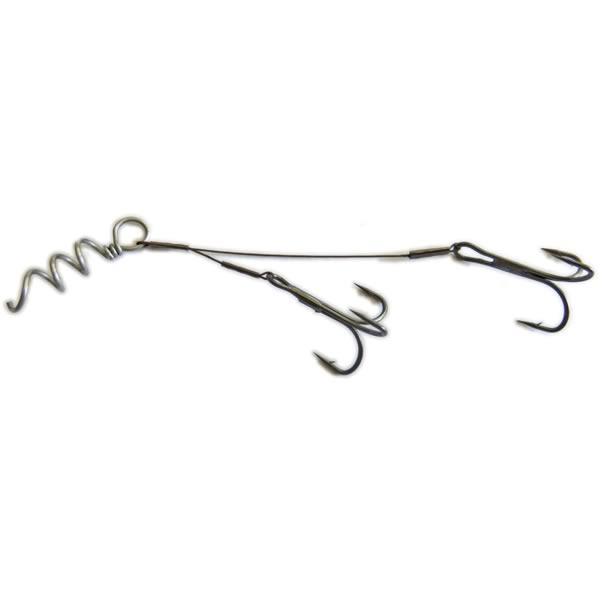 1x19 Stahl Doppelstinger mit Spirale – verschiedene Längen & Hakengrößen