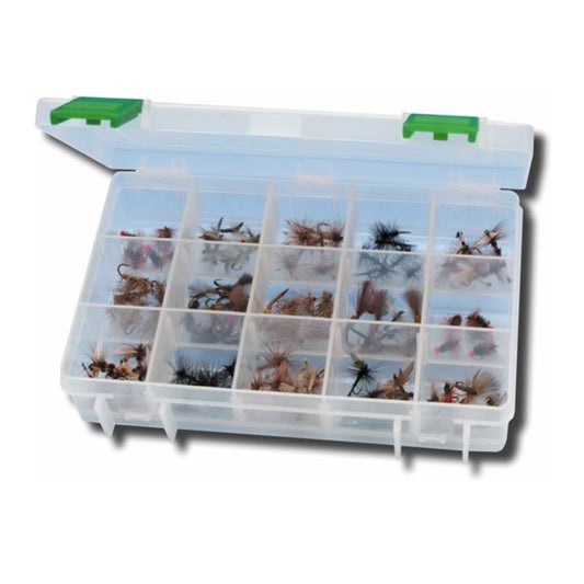 Sortimentsbox 90 Stück – Verschiedene Fliegen & Bachflohkrebs-Varianten in Kunststoffbox