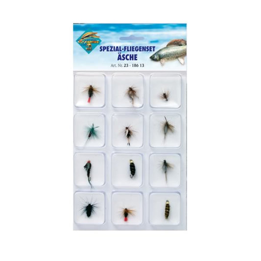 Spezial-Fliegenset Äsche – 12 fängige Fliegen & Nymphen für die Äschenfischerei