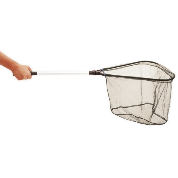 Hand-Klappkescher 40 x 40 cm – 2 mm Micromasche, 90 cm Länge, kompakt & ideal für Forellen- und Bootsangler