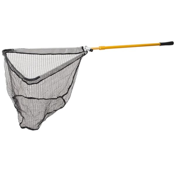 U-Kescher gummiert – 1,55 m oder teleskopisch bis 2,25 m, 60×60 cm Bügel, Einhand-Klappmechanismus