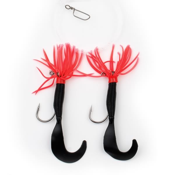 Tentakel-Twister Jigsystem – 1,20 m, 4 g Jigkopf, Hakengröße 3/0, verschiedene Farben