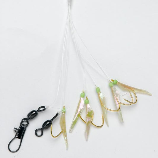 Seabehr Fluoro-Carbon-System Gr. 6 – mit echter Fischhaut & Leuchtpunkt am Haken