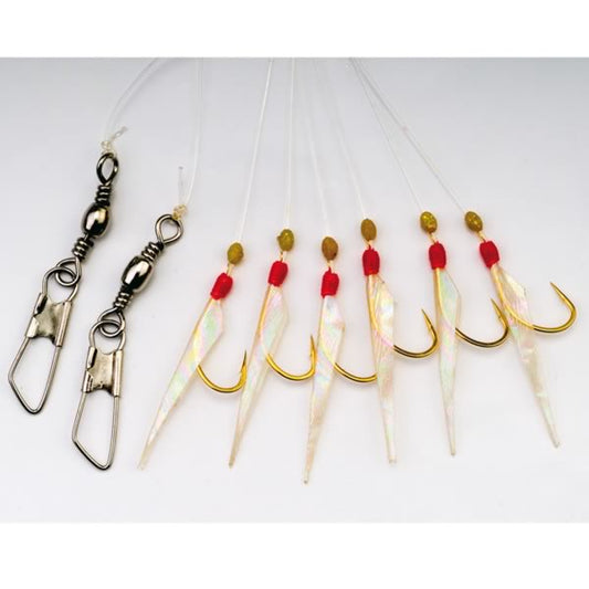 Seabehr Fluoro-Carbon-System Größe 4 – mit echter Fischhaut & leuchtenden Perlen