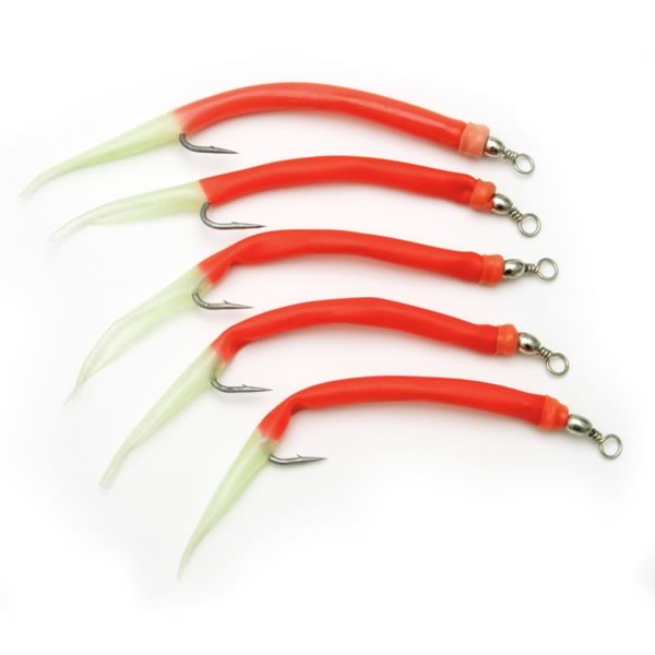 Gummi-Makk für Norwegen-Pilker – Fluo Rot, Blau, Schwarz & Selbstleuchtend – Größen 4/0–12/0