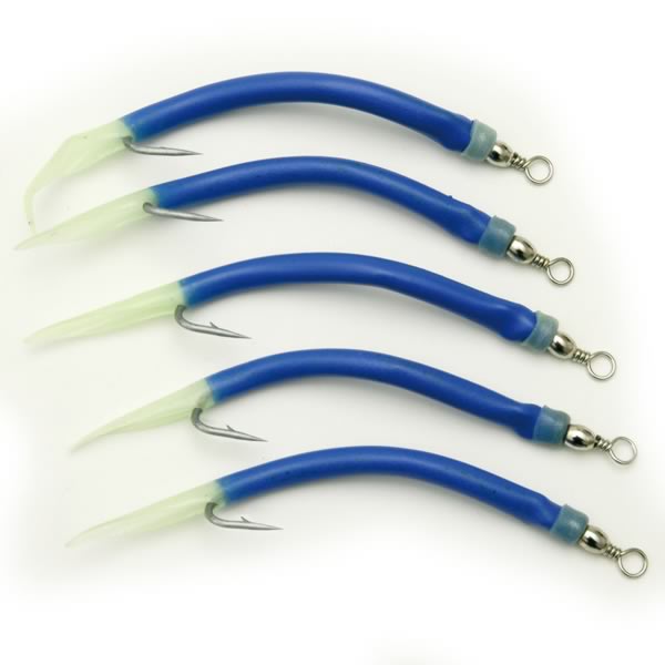 Gummi-Makk für Norwegen-Pilker – Fluo Rot, Blau, Schwarz & Selbstleuchtend – Größen 4/0–12/0