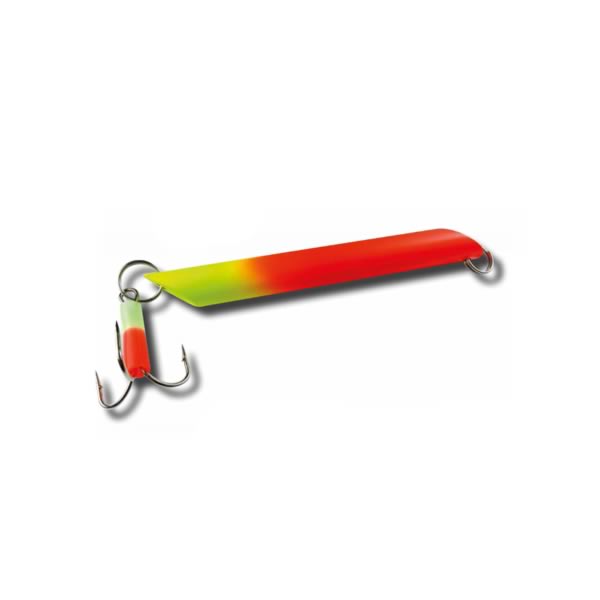 Norwegen-Stifte Farb-Pilker – Bleifrei – 100 g bis 500 g – Fluo-Rot/Chartreuse