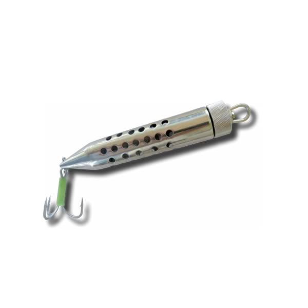 Futterkorb-Pilker 400 g – Edelstahl, mit Futterkammer, zum Grundangeln