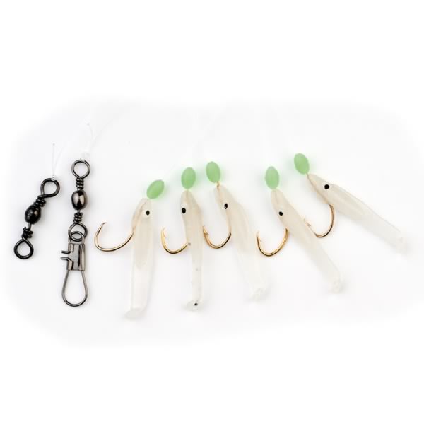 Makrelen- & Heringsystem mit Minifischchen und Circle-Haken – 1,45 m Vorfach