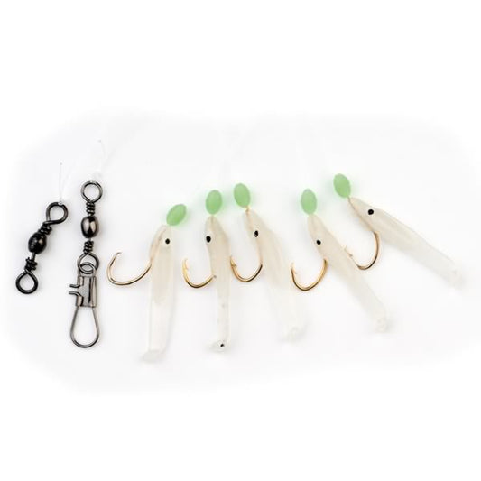 Makrelen- & Heringsystem mit Minifischchen und Circle-Haken – 1,45 m Vorfach