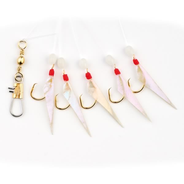 Makrelen- & Heringsystem mit Circle-Haken und echter Fischhaut – 1,45 m