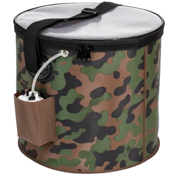 Köderfischbehälter 27 l – faltbar, wasserdicht & Camou-Design