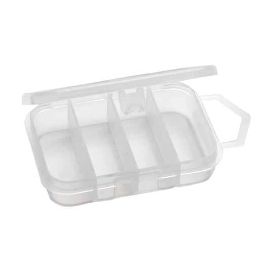 Zubehörbox klein mit 4 Einteilungen – kompakte Angelbox für Kleinteile