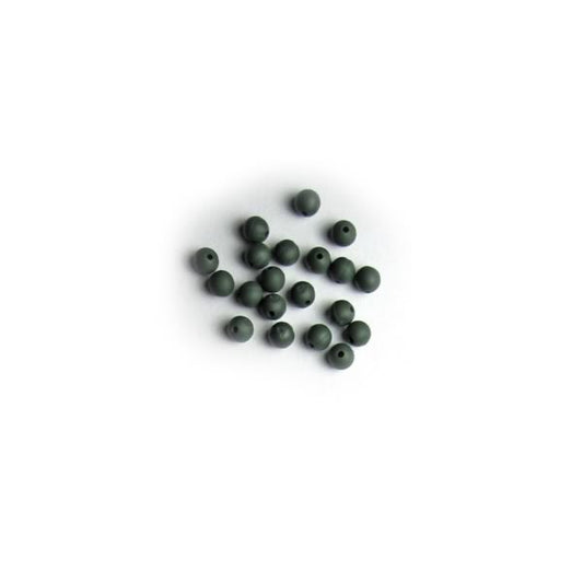 Premium Gummi-Perlen – 4 mm / 6 mm – Olivegrün – 20 Stück