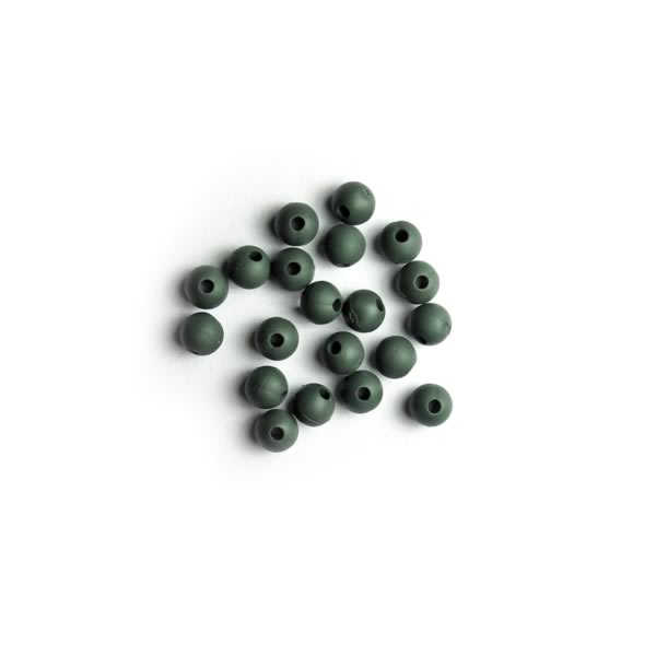 Premium Gummi-Perlen – 4 mm / 6 mm – Olivegrün – 20 Stück