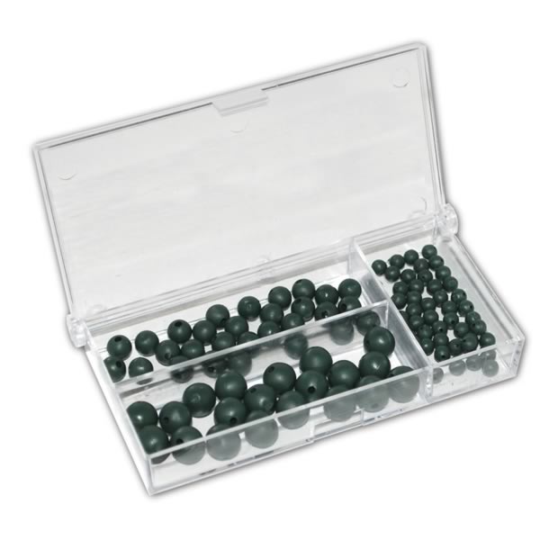 Premium Gummiperlen-Sortiment – 100 Stück (4/6/8 mm) – Rig- & Knotenschutz für Profis
