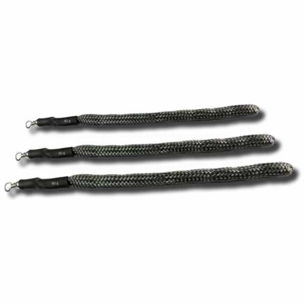 Angelgewichtse in Grau mit Textilhülle