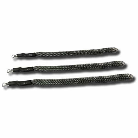 Angelgewichtse in Grau mit Textilhülle